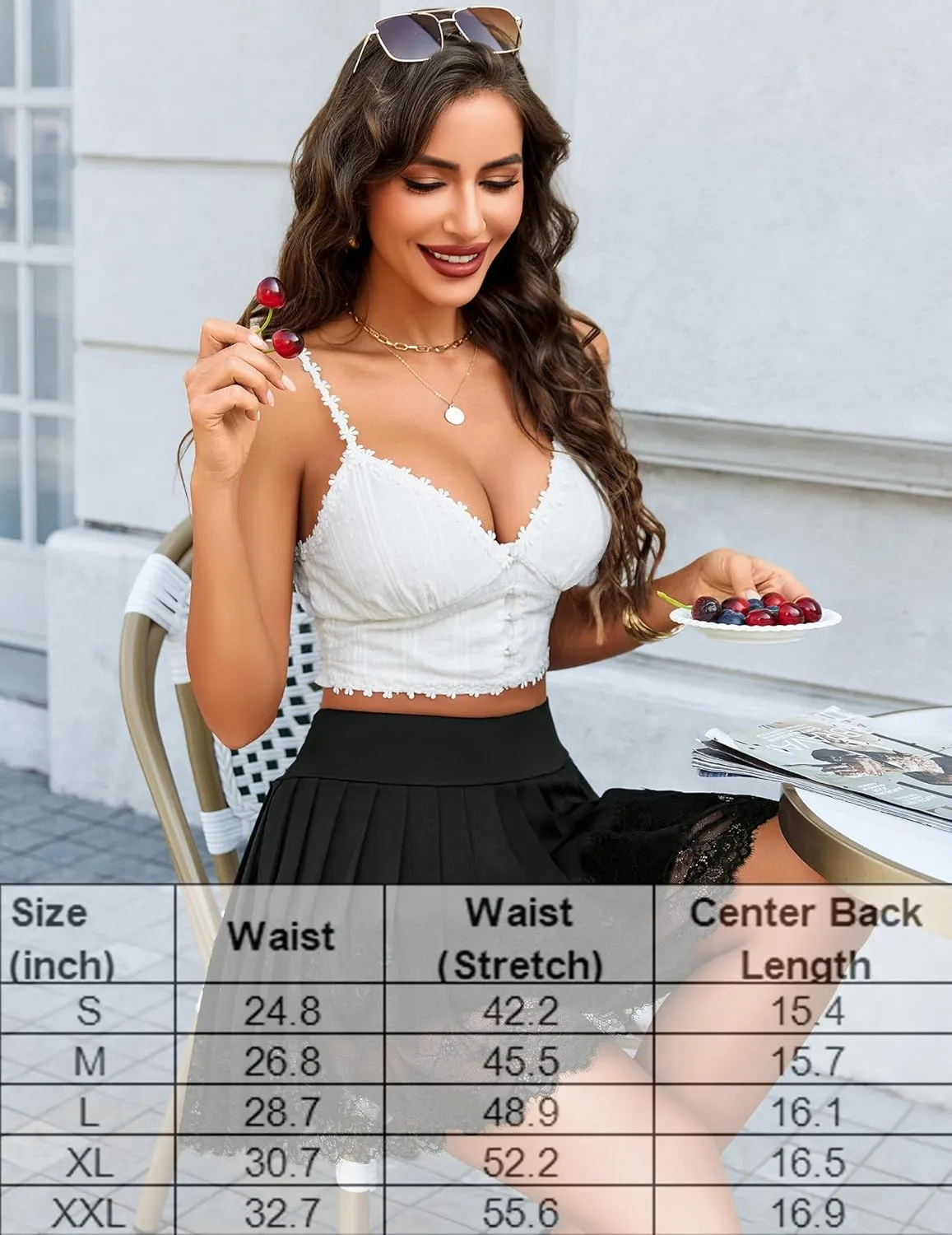 Avidlove Womens Pleated Skirt Lace Mini Skirts Sexy High Waist Short Going Out Skirt