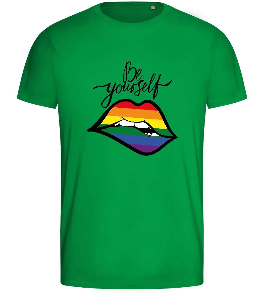 Be Yourself Lips Design - Basic men's fitted t-shirt