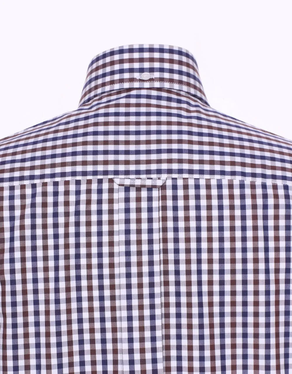 Brown And Navy Blue Gingham Check Shirt