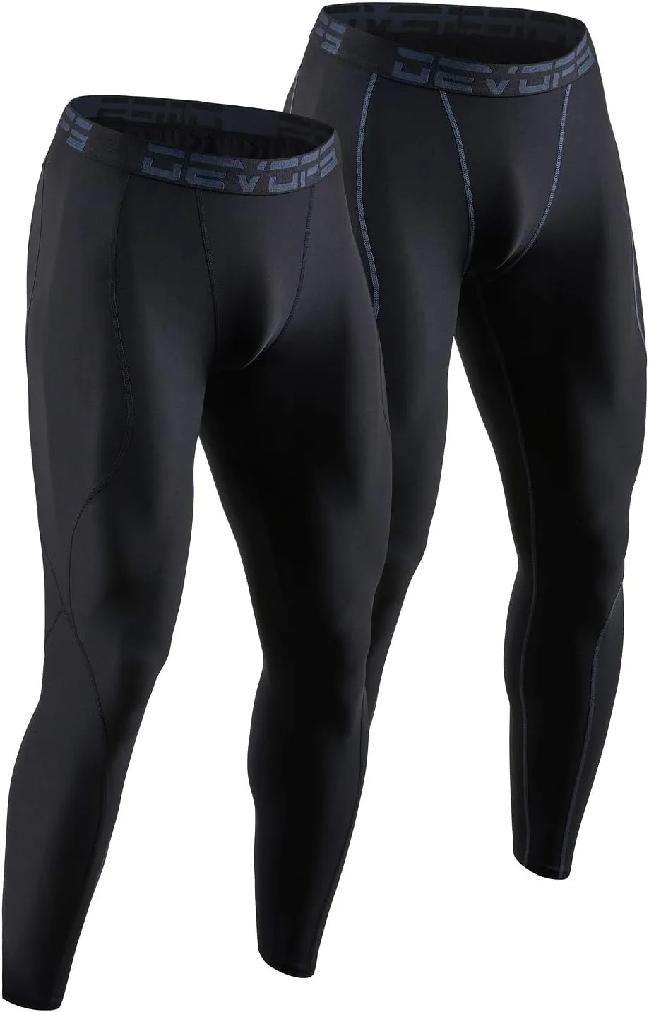 DEVOPS 2 or 3 Pack Men's Compression Pants Athletic Leggings with Pocket/Non-Pocket