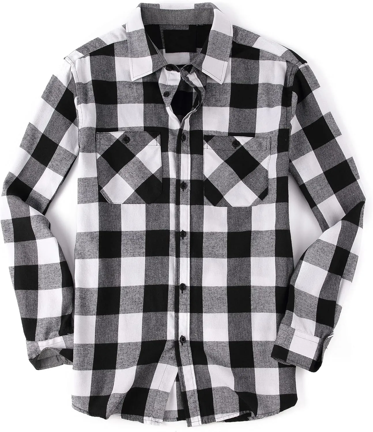 Esabel.C Mens Flannel Shirt Regular Fit Long Sleeve,Casual Button Down Plaid Flannel Shirt for Men