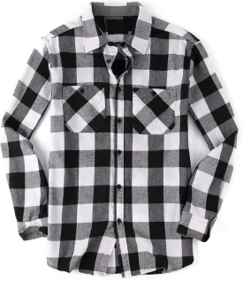 Esabel.C Mens Flannel Shirt Regular Fit Long Sleeve,Casual Button Down Plaid Flannel Shirt for Men