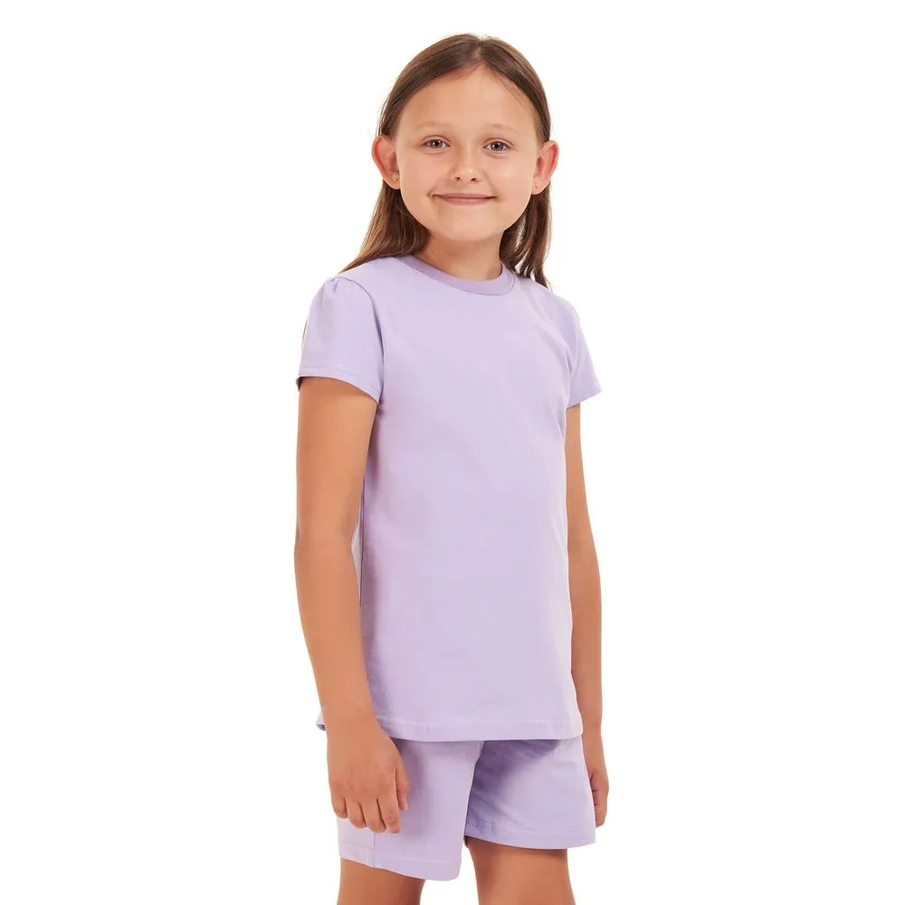 Girls summer pajama set Purple t-shirt  shorts