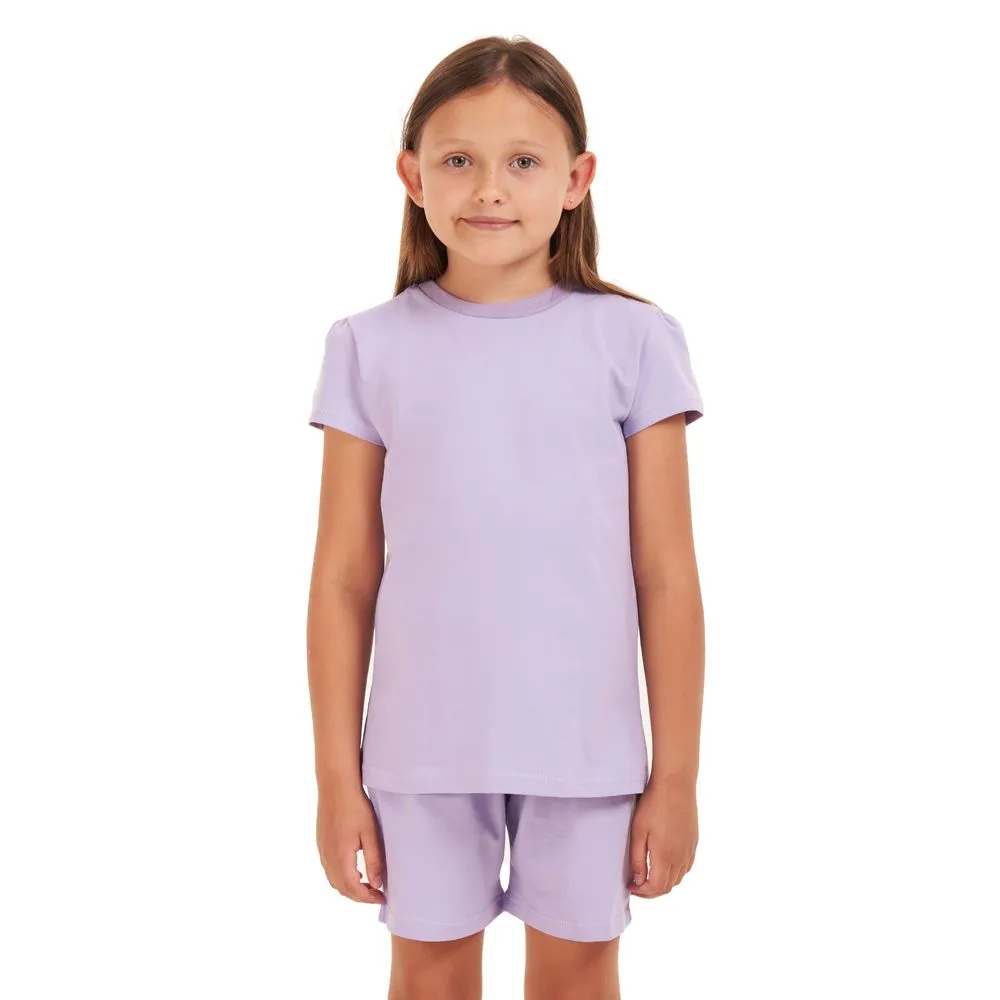 Girls summer pajama set Purple t-shirt  shorts