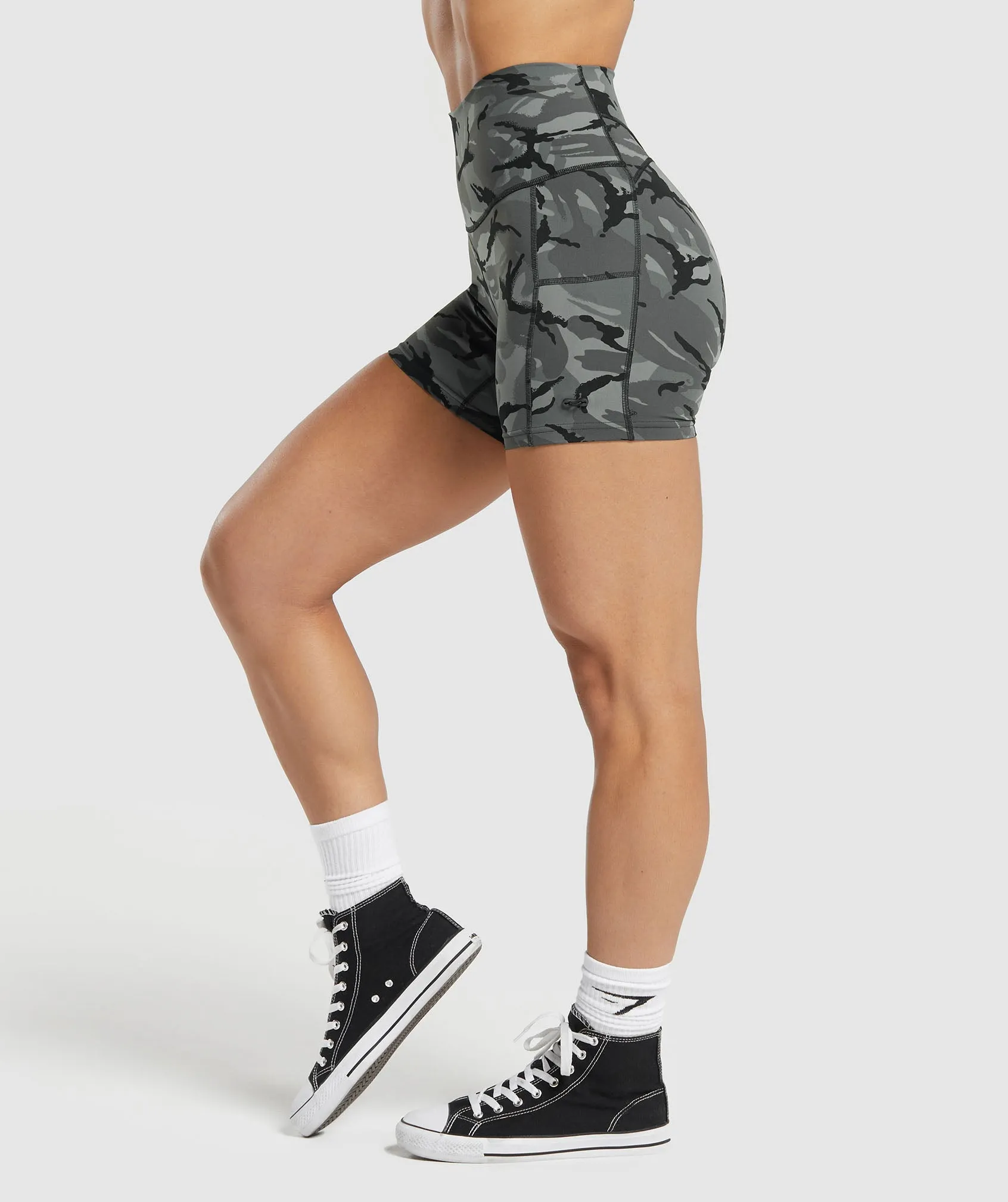 Gymshark Legacy Printed Shorts - Pitch Grey