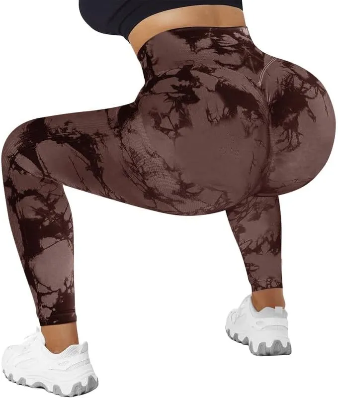 Litthing Scrunch Butt Leggings, Tie Dye Seamless Leggings for Women, Butt Lifting Workout High Waist Yoga Pants