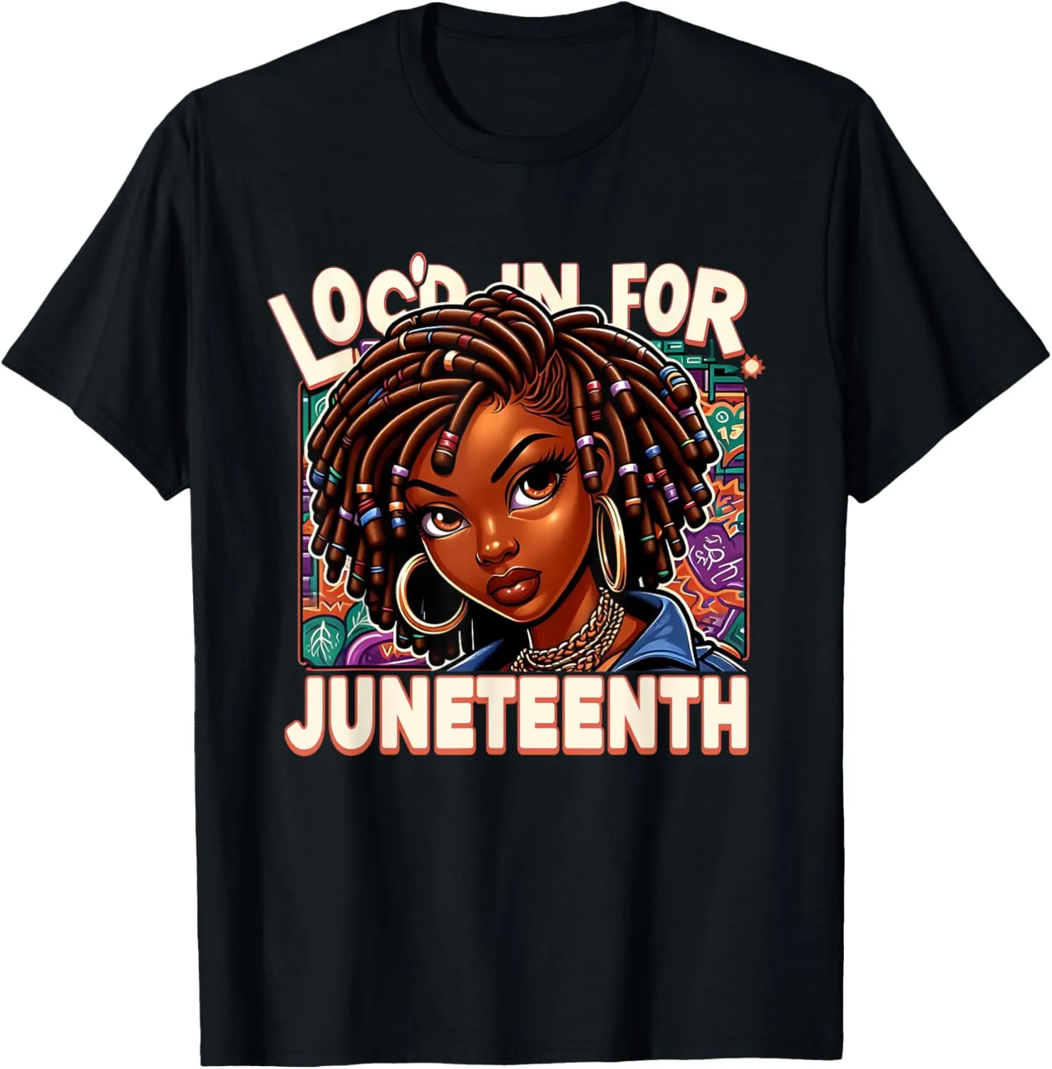 Locd in for Juneteenth Afro Girl Pride Hair Art T-Shirt