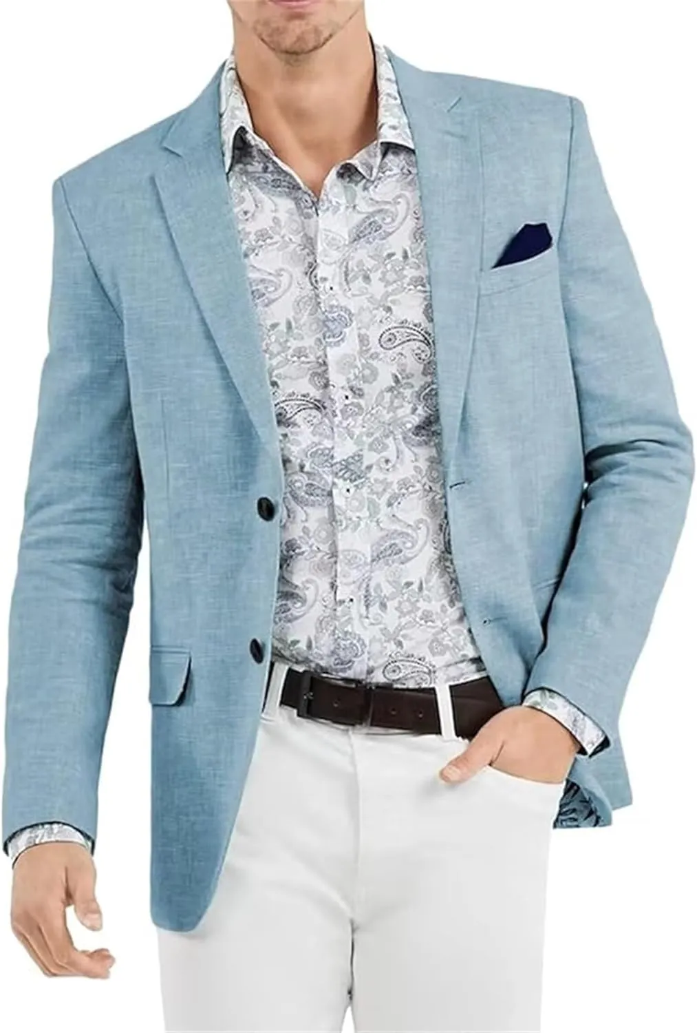 Men Suit Jacket Casual Linen Blazer for Men Wedding Prom Business Summer Suit Blazer Slim Fit Lightweight Sport Coats for Men
