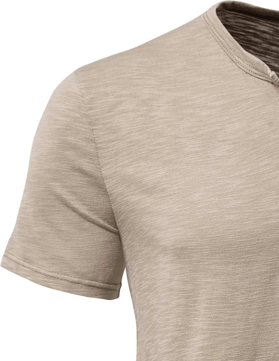 Men's Short Sleeve Henley Shirt Casual Stretchy Slim Fit T Shirt