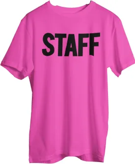 Men's Staff T-Shirt Front Back Print Tee Event Uniform Tshirt