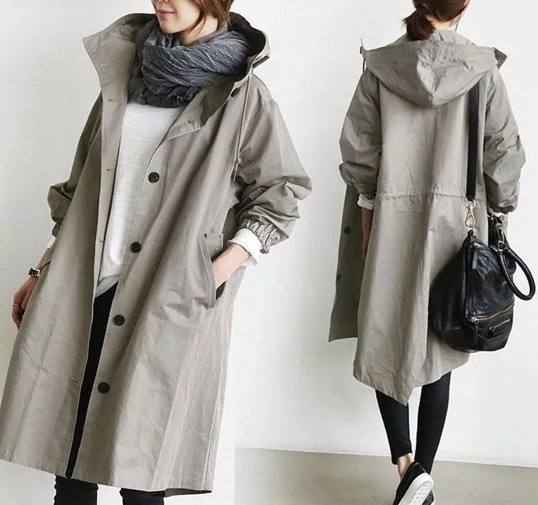 Nukty New Autumn and Winter Trench Coat Women's Coat Women's Jacket Spring  Streetwear  Womens Fashion  Clothes Women  Coat