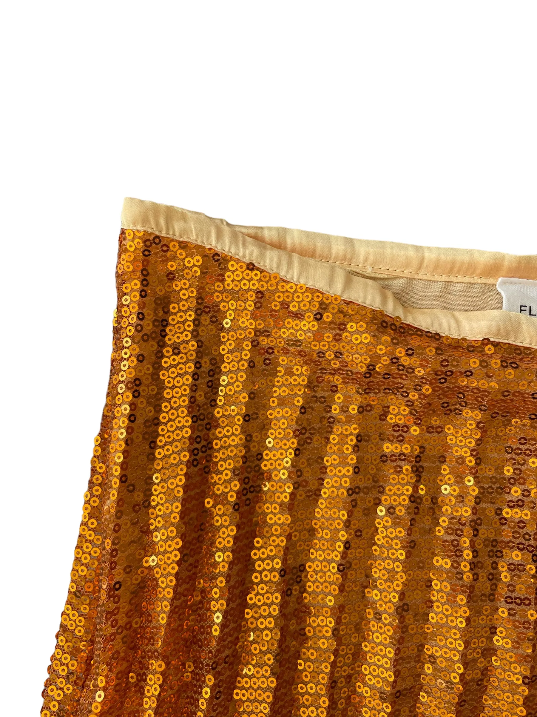 Orange Sequins Long Skirt - 0
