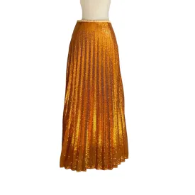 Orange Sequins Long Skirt - 0