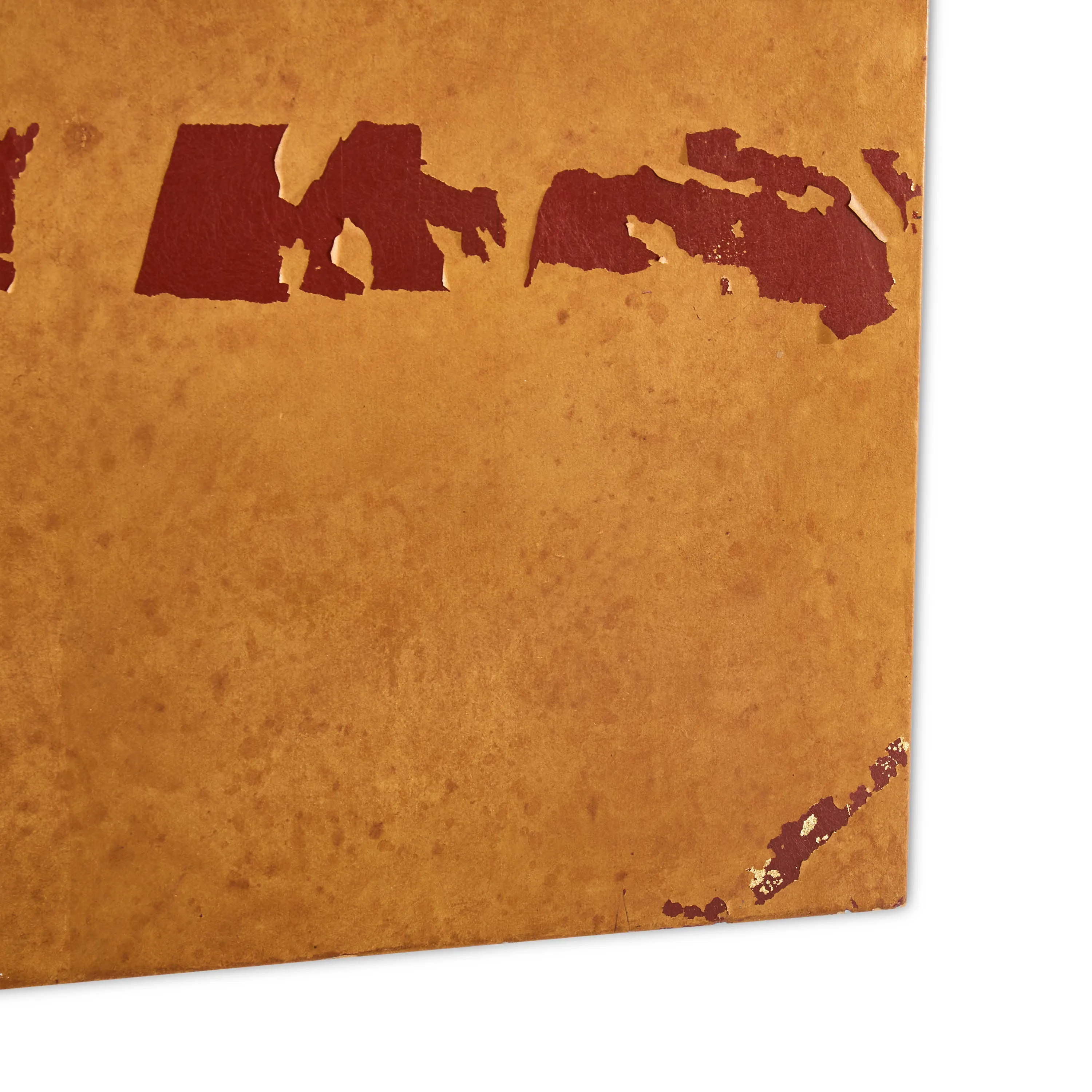Orange Square Wall Art With Maroon Stripe