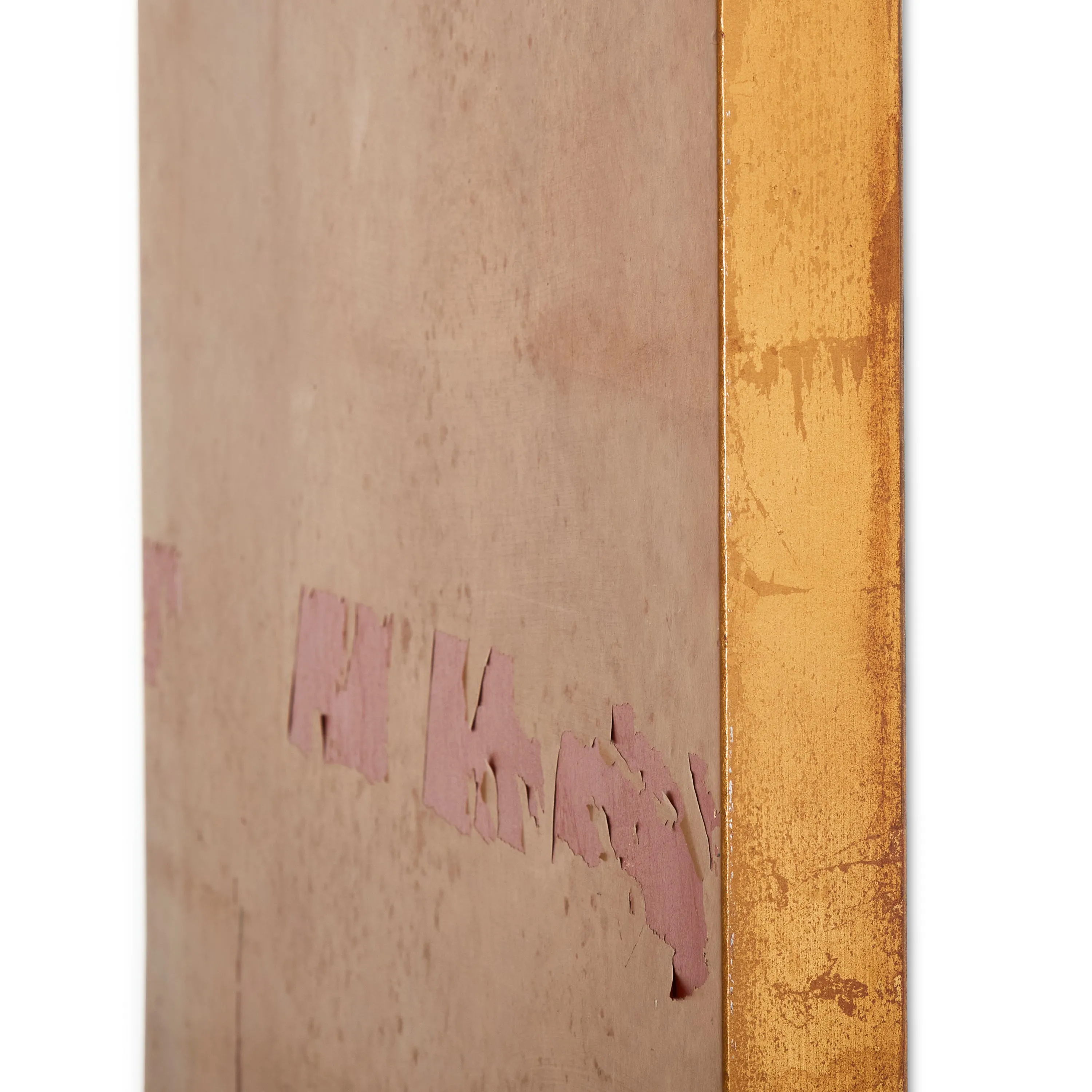 Orange Square Wall Art With Maroon Stripe