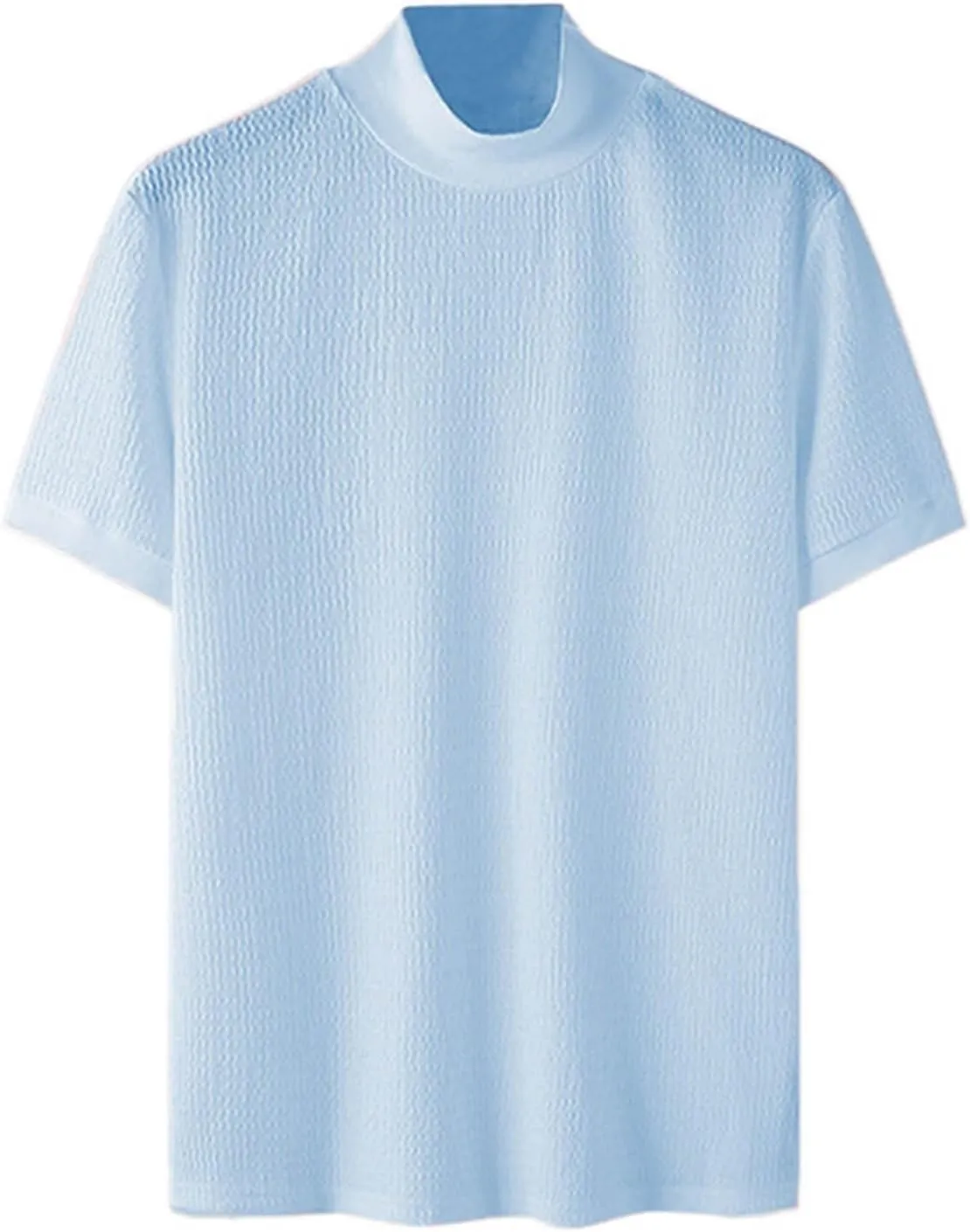 Short Sleeve Shirts for Men Basic Mock Turtleneck Regular Fit Undershirt Fall Thermal Pullover Solid Color Tops