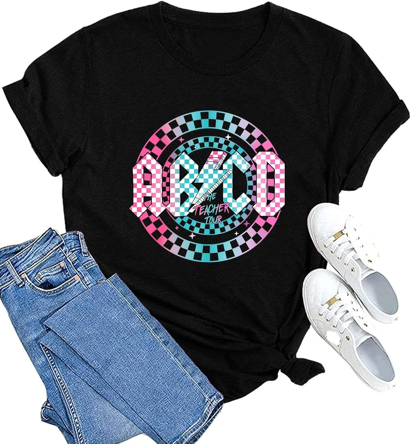 Teacher Shirt Women in My Teacher Era T Shirt Funny Teacher Graphic Tees Short Sleeve T-Shirt Teacher Gifts Tops