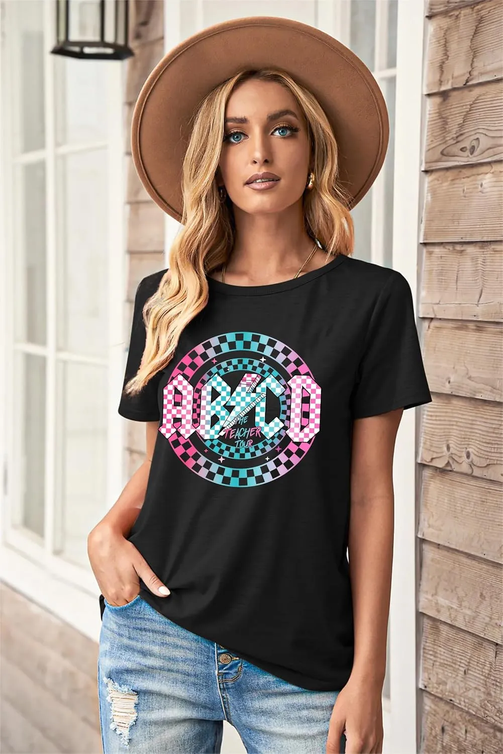 Teacher Shirt Women in My Teacher Era T Shirt Funny Teacher Graphic Tees Short Sleeve T-Shirt Teacher Gifts Tops