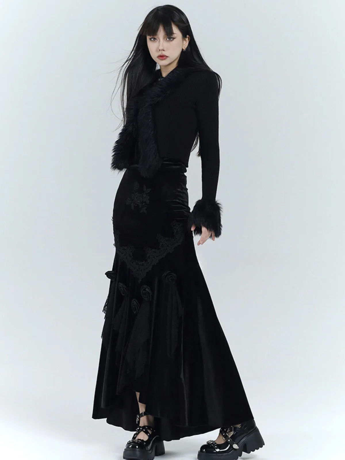 WLS Black Knitted Cardigan