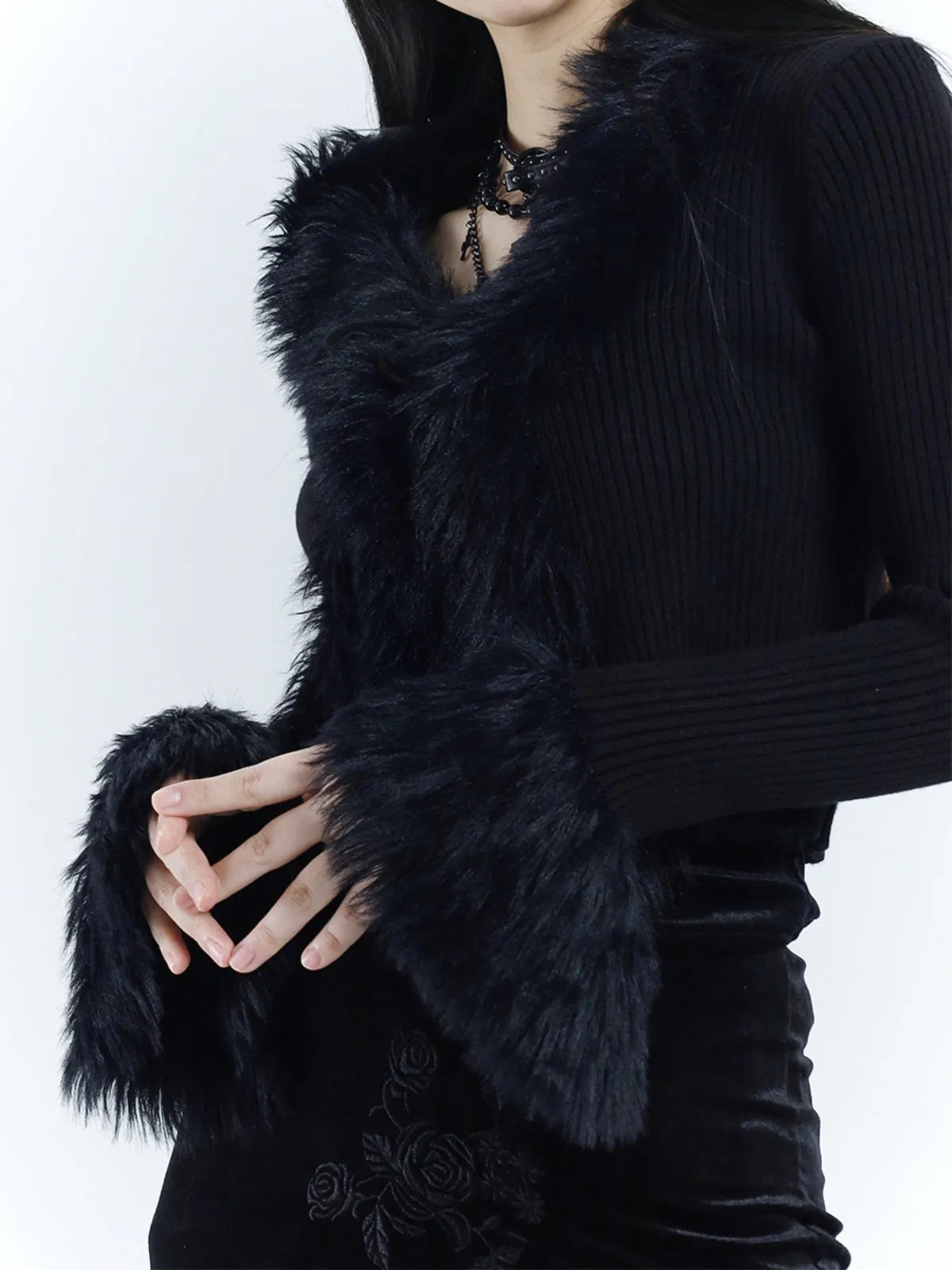 WLS Black Knitted Cardigan