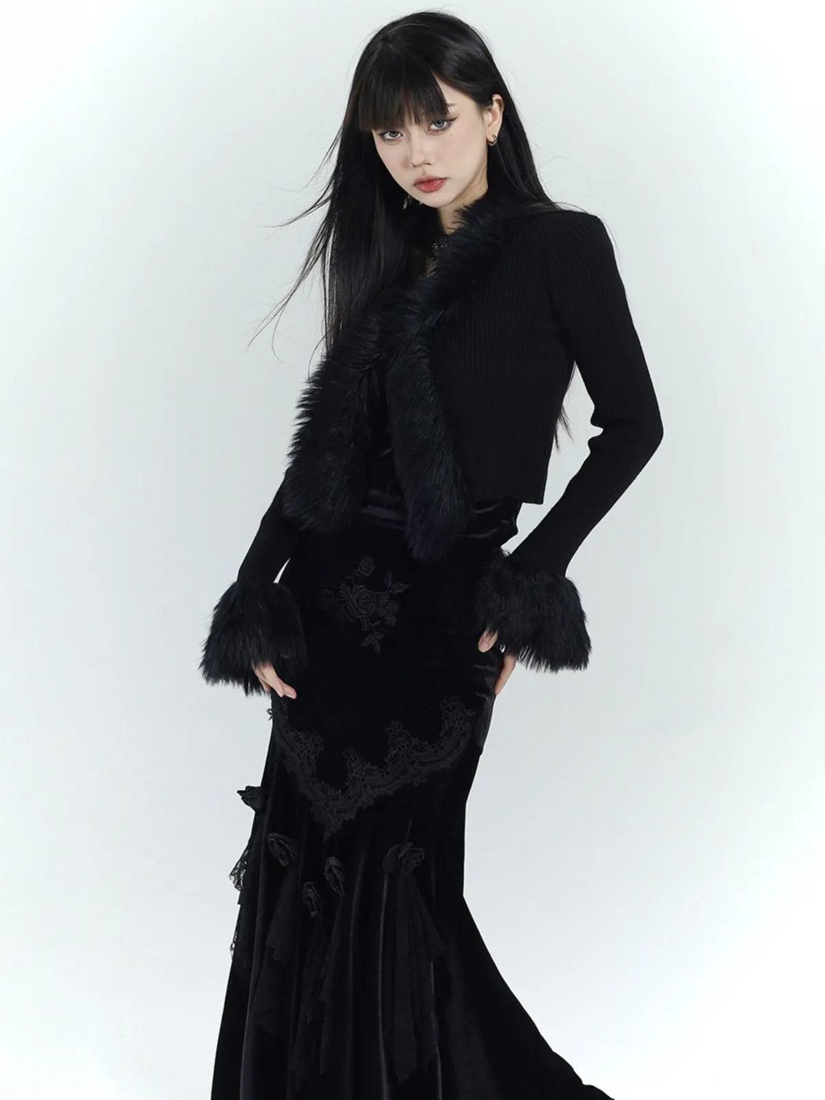 WLS Black Knitted Cardigan