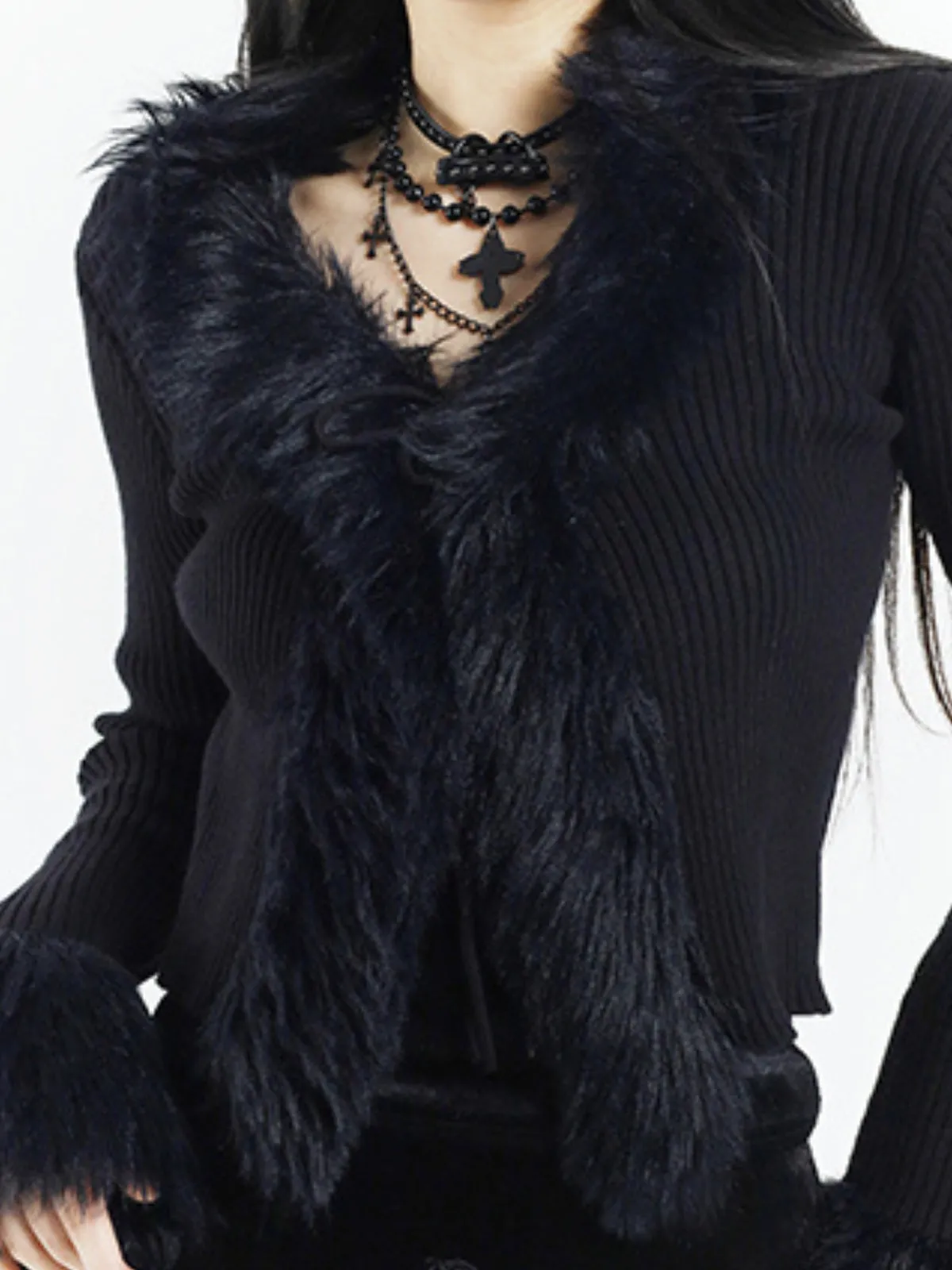 WLS Black Knitted Cardigan