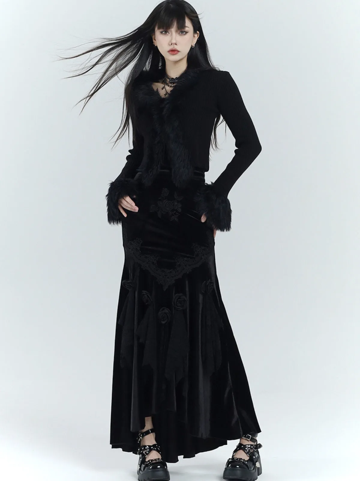 WLS Black Knitted Cardigan