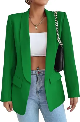 Womens Casual Blazers Open Front Long Sleeve Fashion Suit Jacket Work Office Suit 2025 Spring Fall Trendy