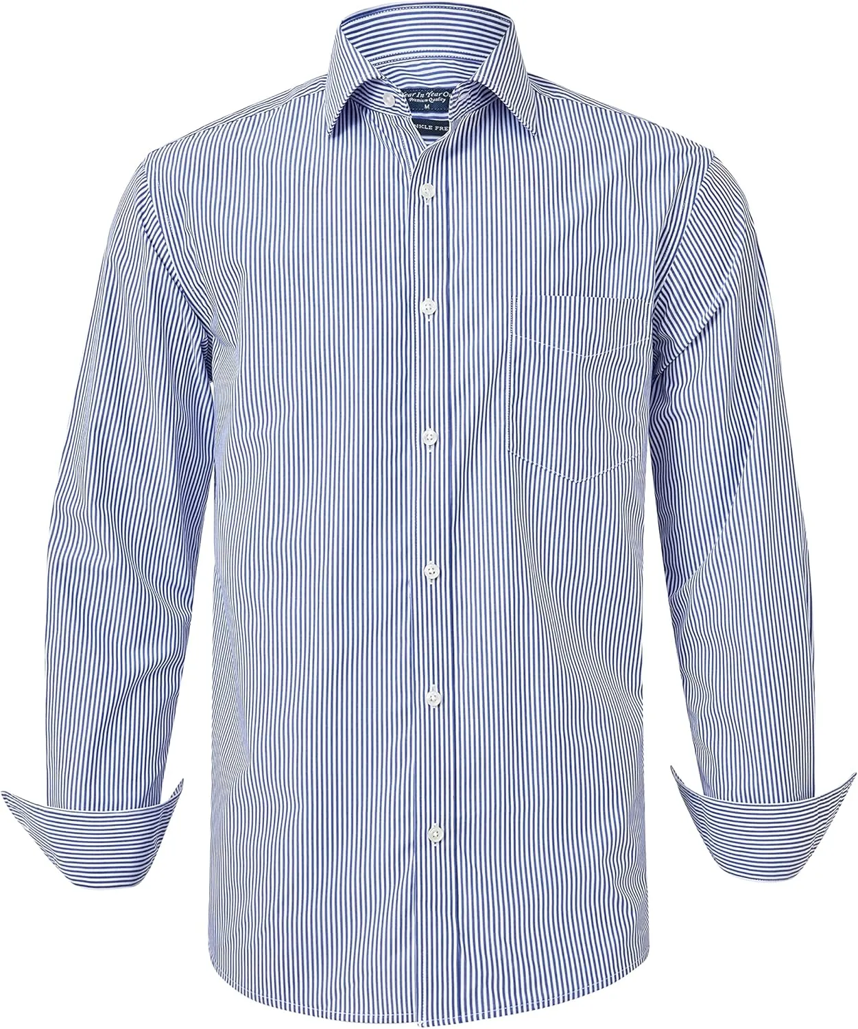 Year In Year Out Wrinkle Free Dress Shirt for Men Regular Fit Long Sleeve Wrinkle Resistant Shirt
