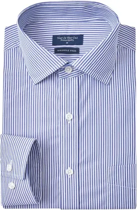 Year In Year Out Wrinkle Free Dress Shirt for Men Regular Fit Long Sleeve Wrinkle Resistant Shirt