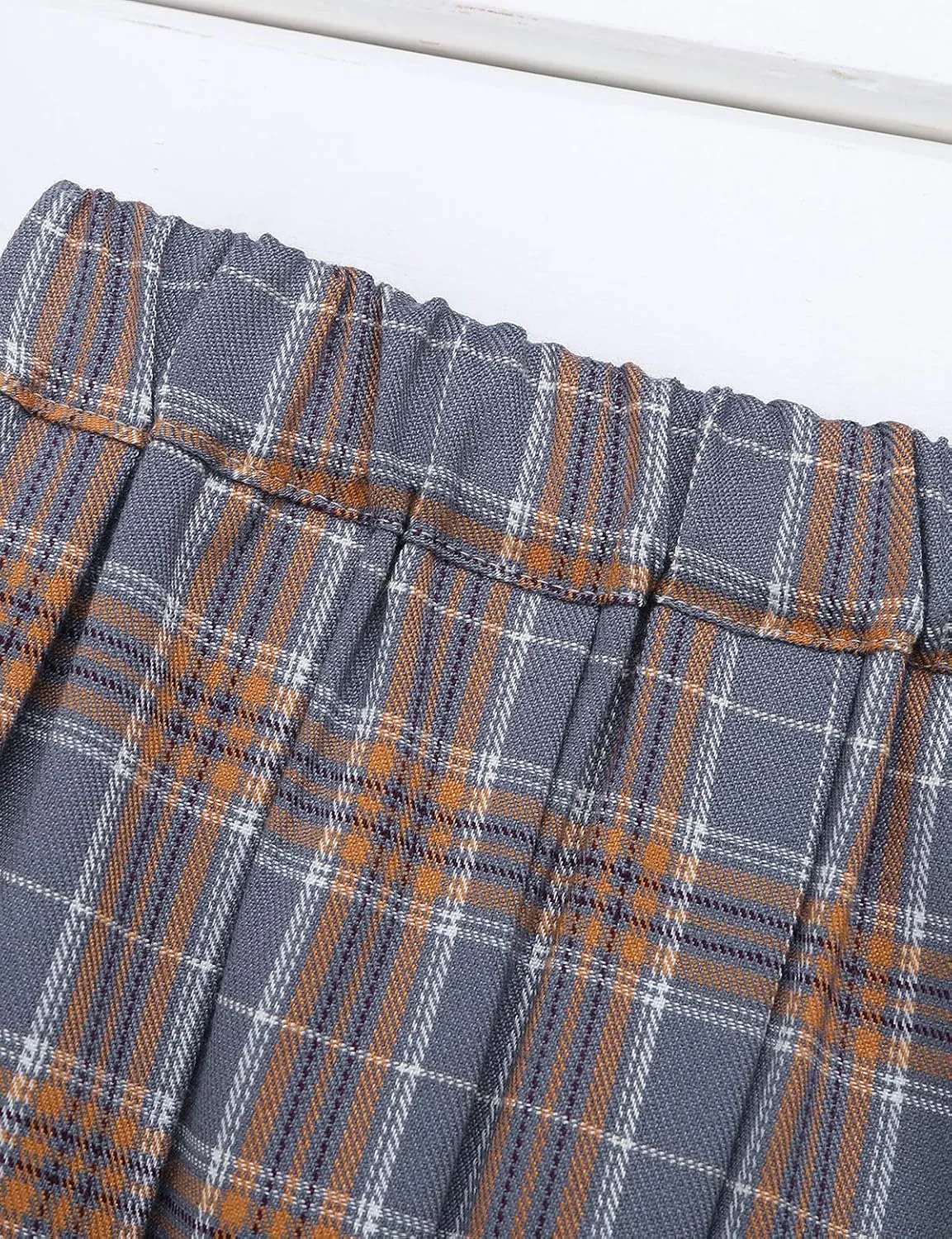 YiZYiF Women's Plaid Schoolgirl Short Skirt Bodycon Club Lingerie Pleated Mini Dress